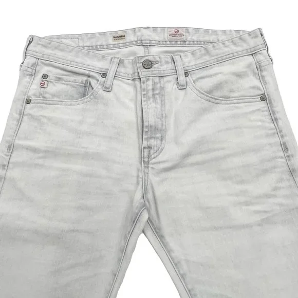 AG Adriano Goldschmied Matchbox Slim Straight Jeans - White Washed | 32 - Picture 3 of 11